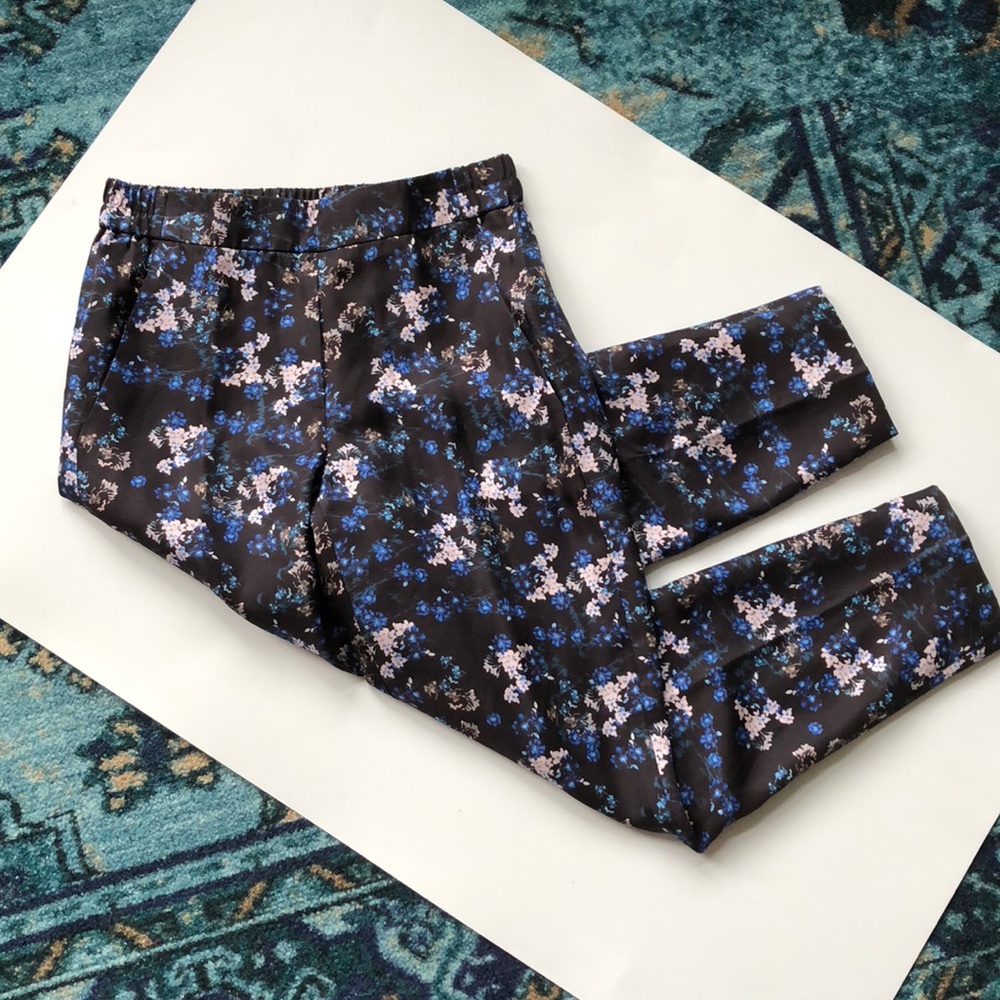 || J. Crew || silk floral joggers ankle